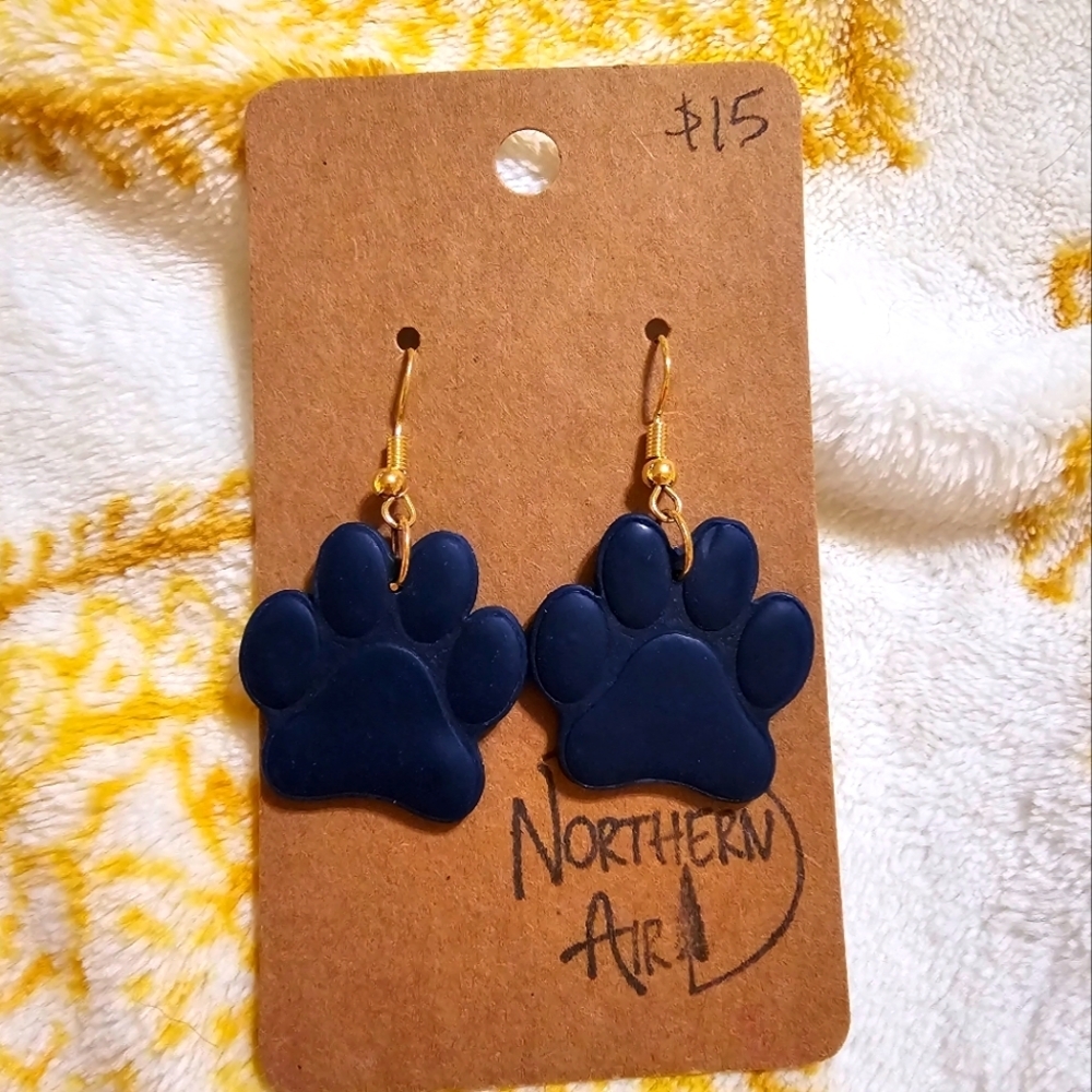 Dog‎ paw handmade earrings